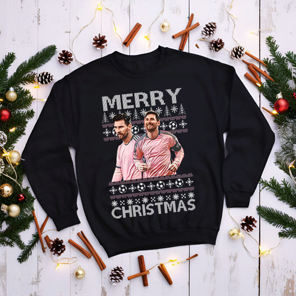 Miami messi  christmas black  jumper kids adults
