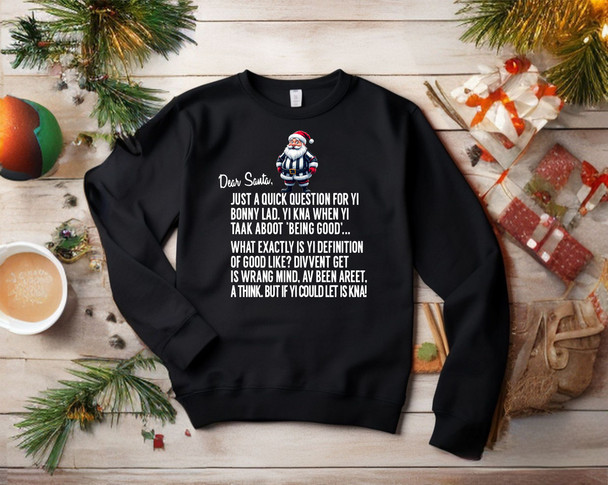 Dear santa funny  geordie new  jumper black   kids adults