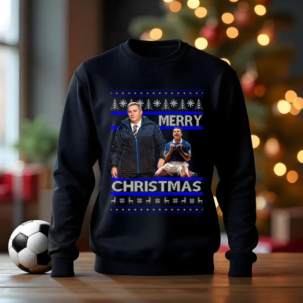 Ranger Ally Mccoist christmas football jumper black sweatshirt kids adults