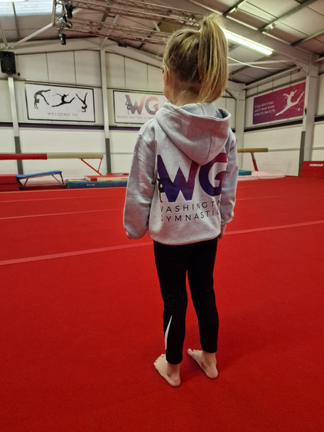 Washington Gymnastic Club Zipped heather grey kids Hoodie