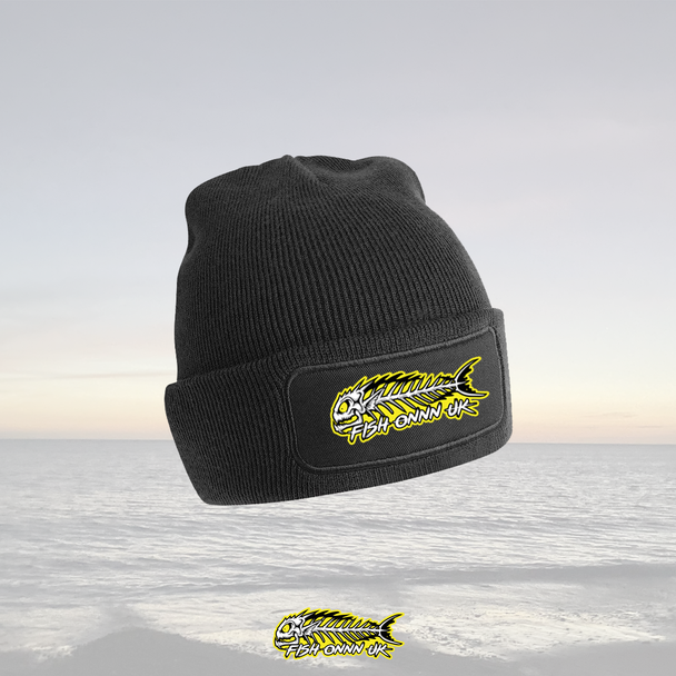 Fish Onnn black beanie
