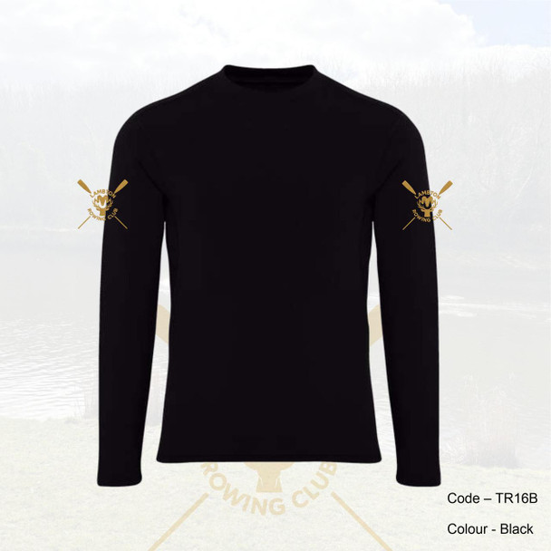 LAMBTON RC Lambton RC: TR16B kids performance Baselayer, black long-sleeve thermal top for children designed for active sports and outdoor activities.