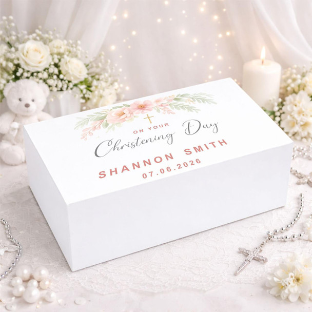 dtfx Personalised Christening Keepsake Magnetic Memory Box 