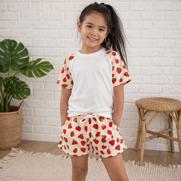 KWC Strawberry  Print short sleeve lounge set