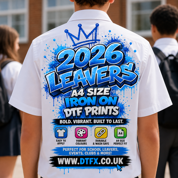 2026 school leavers shirt personalised dtf print ready to press or iron on