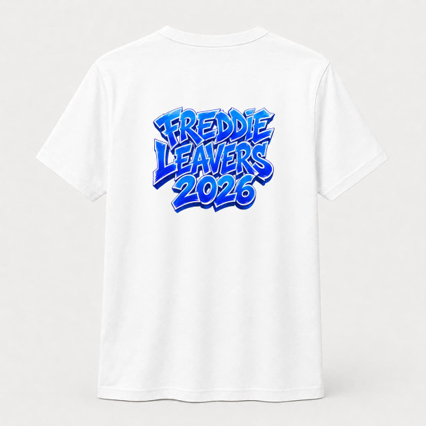 leavers custom design white tshirt back print
