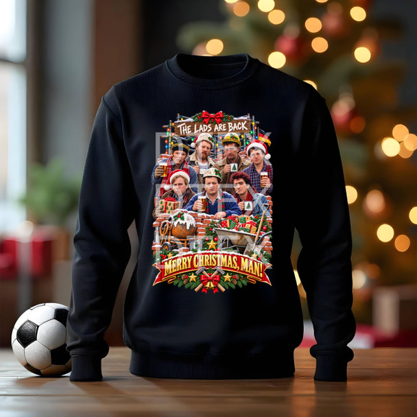 the lads are back  wiedersehen  funny 80s retro christmas jumper