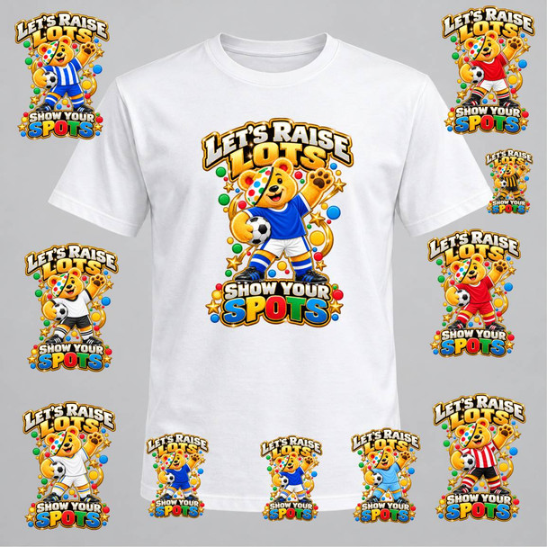 Football pudsey any team any division themed White T-Shirt – Kids & Adults