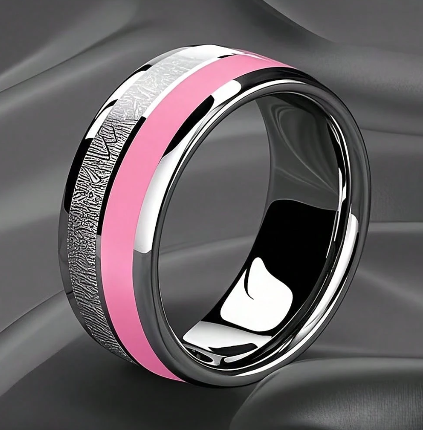 Stainless Steel Pink Ring