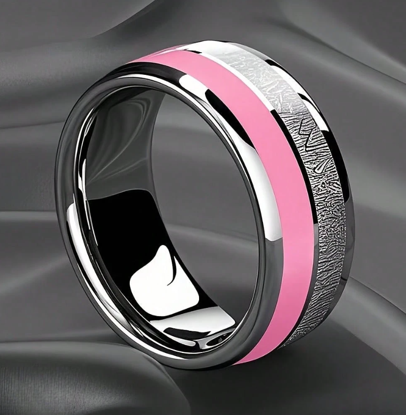 Stainless Steel Pink Ring
