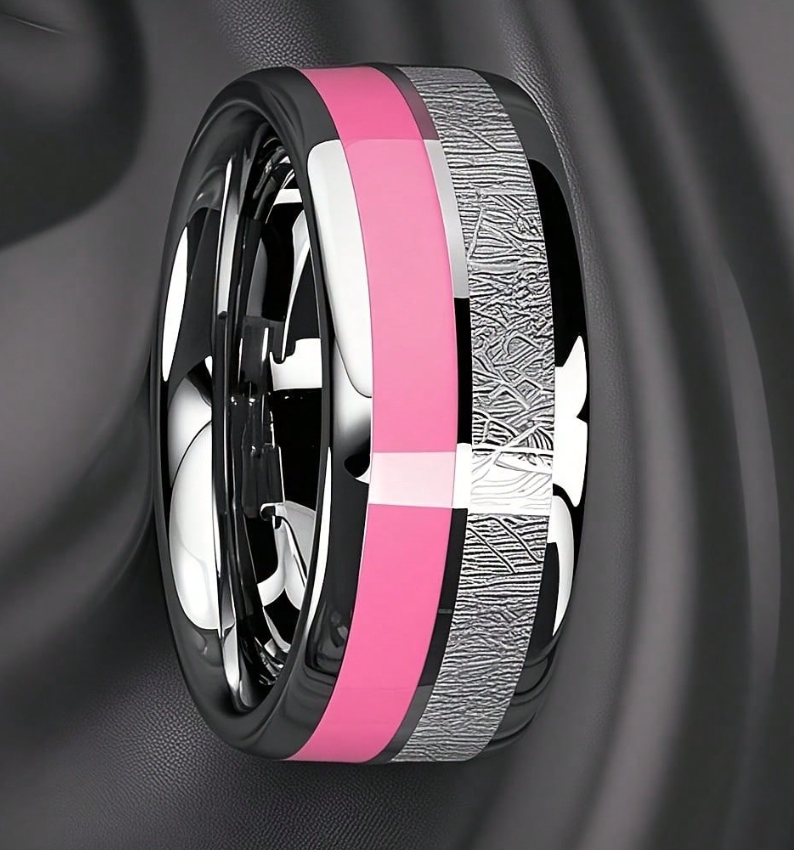 Stainless Steel Pink Ring