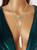 Turquoise And Leaf Feather Pendant Multilayered Necklace - 600