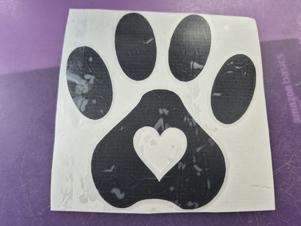PAW HEART - GLOSS BLACK - 4.5 INCH