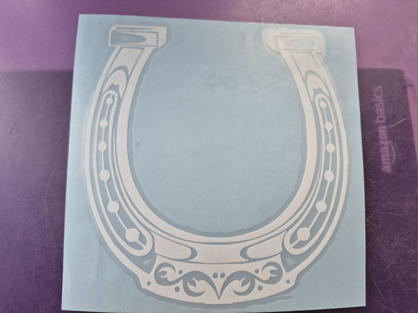 WESTERN HORSE SHOE - FLAT WHITE - 5 INCH