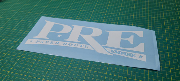 P.R.E. Logo ( 14 INCH GLOSS WHITE)