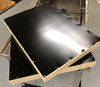 fume board with black metal top aids in removing bees from supers for extracting
