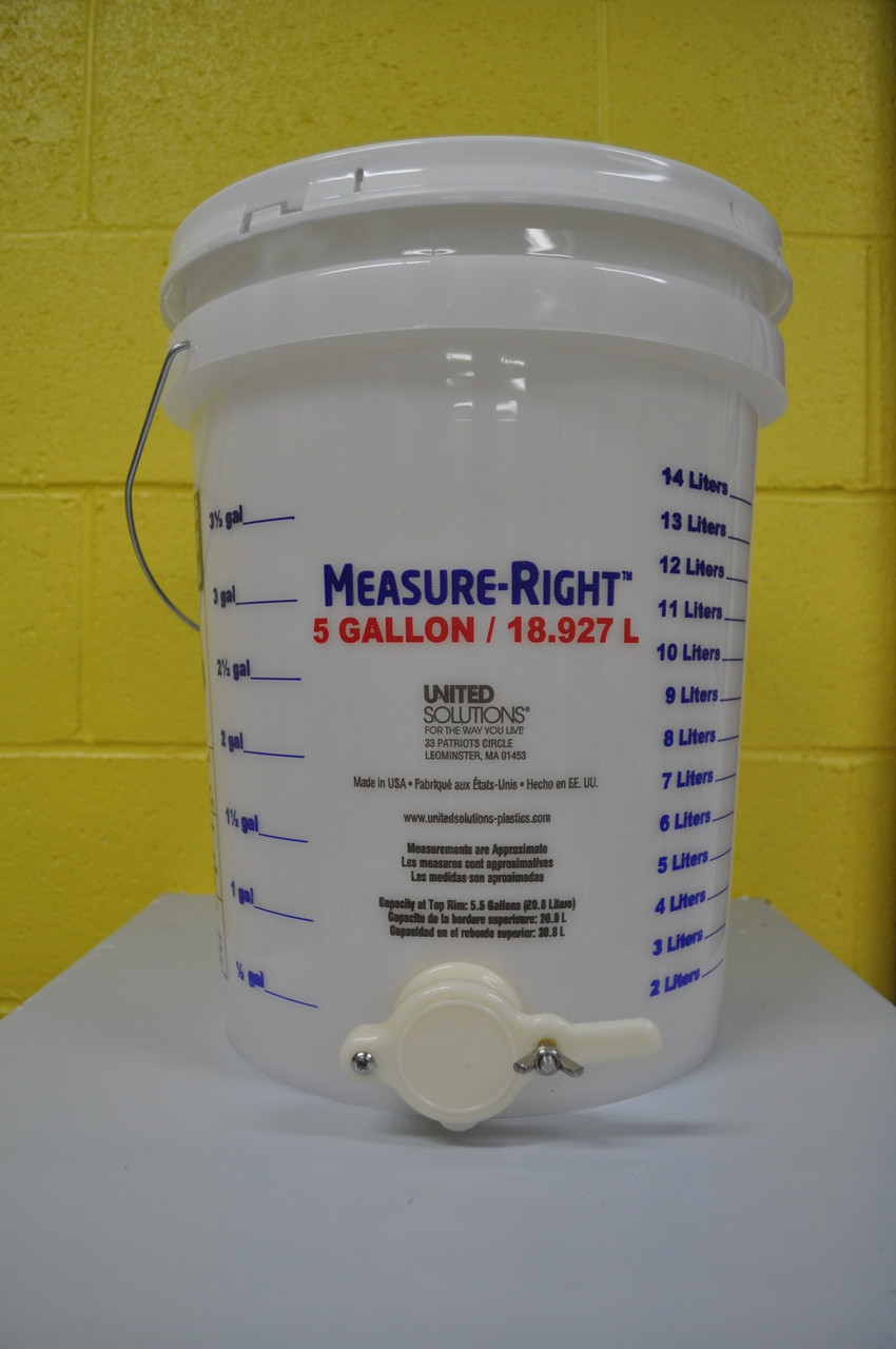 5 gallon opaque bucket, allows you to see honey level as it fills, includes hex honey gate