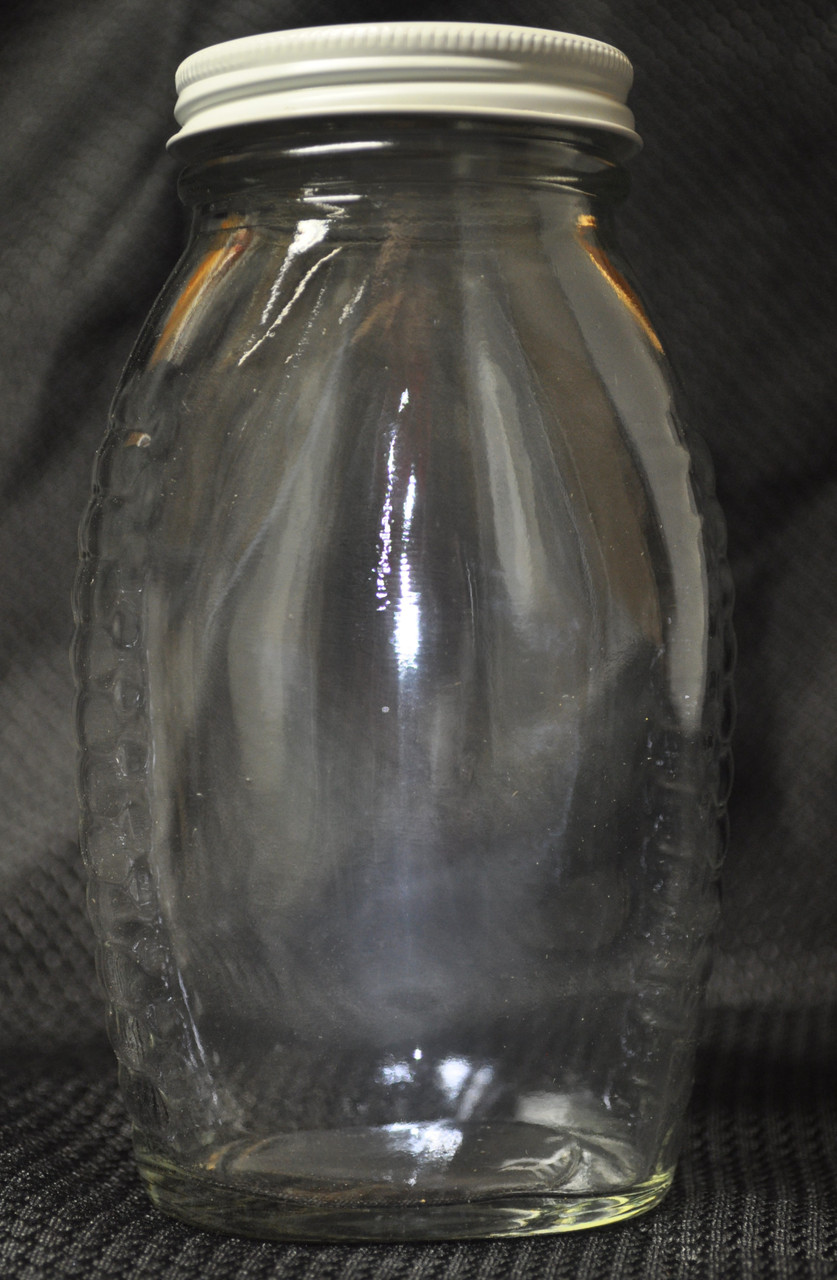 16 oz. glass Queenline honey bottle