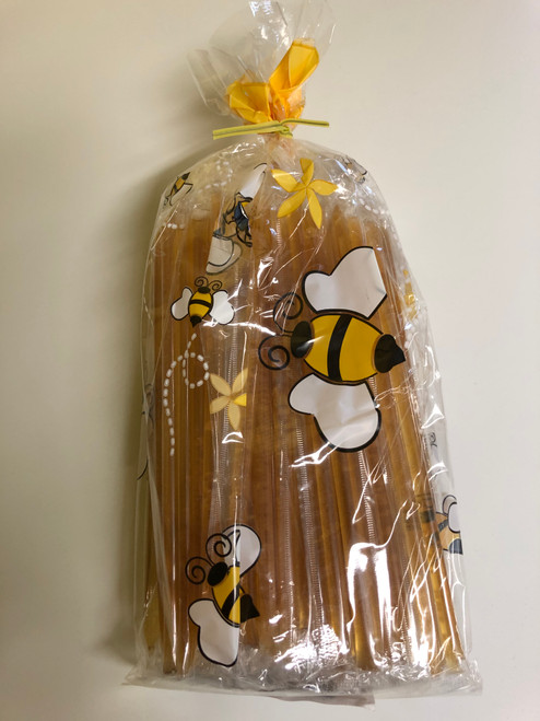 honey sticks in cute, cellophane bee bag, 100 pack