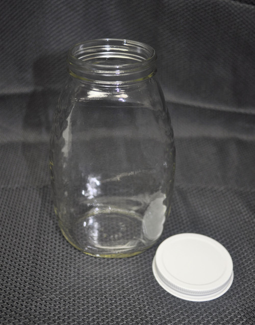 Ø 1 lb. QUEENLINE Glass Bottle INCLUDES White Metal Lids, 24 pk. - Dogwood  Ridge Bees