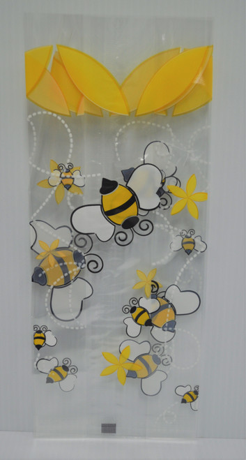 Cute honeybee design on medium 4" x 2-1/2" x 9-1/2" bags. 