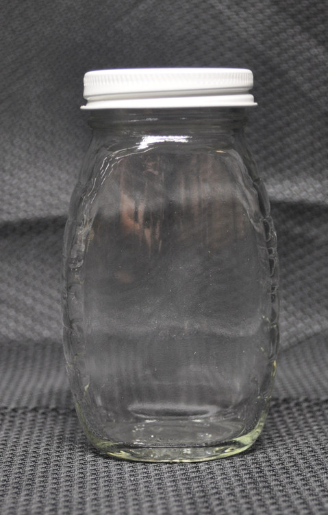 Ø 8 oz. (½ lb.) Classic Glass Bottle INCLUDES White Metal Lids, 24 pk. -  Dogwood Ridge Bees