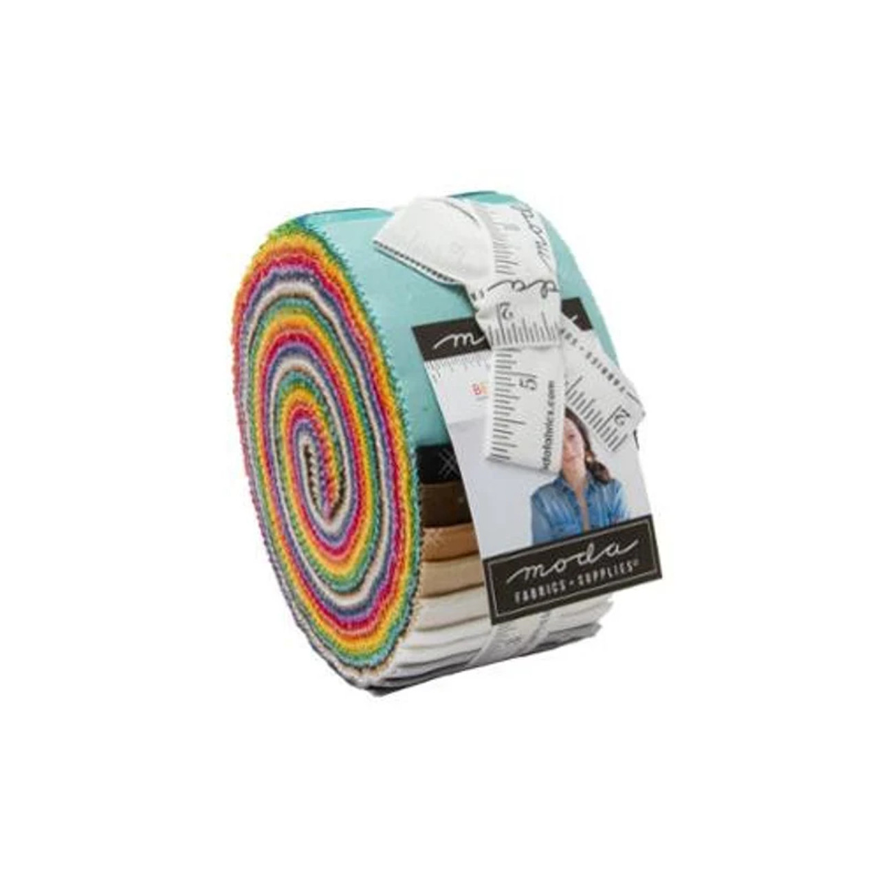 2.5 inch Rainbow Jelly Roll fabric quilting strips Moda Bella Solid - 1 Roll