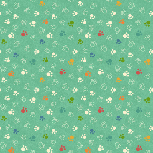 Cat Hair Don't Care Teal Paw Prints