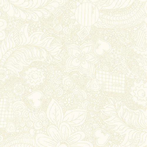 108"  Wideback Doodle Floral Cream