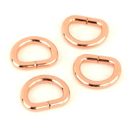 Four D-Rings 1/2" Rose Gold
