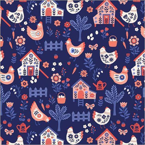 Folky Chicken Co-op Indigo