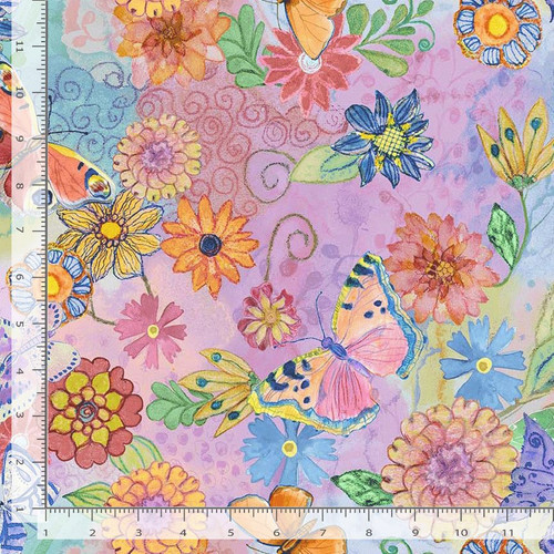 Watercolor Butterfly Floral Multi