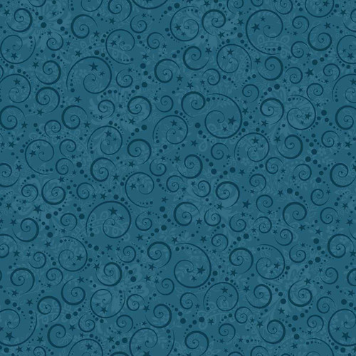 Nordic Holiday  Village Swirls Blue