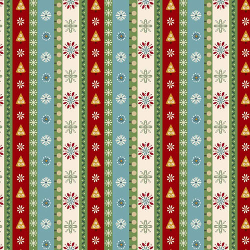 Nordic Holiday  Village Stripe Ice Blue