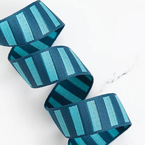 Webbing 1.5" Bold Stripe Web Peacock/Turq