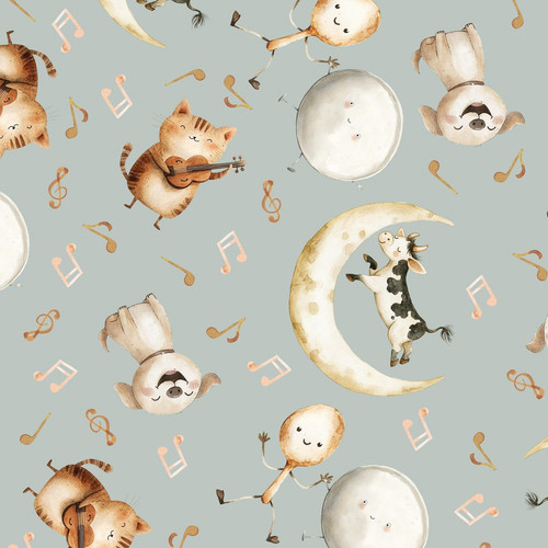 Nursery Rhyme Cow Jumped Over Moon on Slate