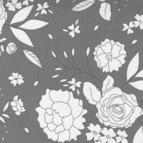 Beautiful Day - Blooms Slate Gray/ White Floral