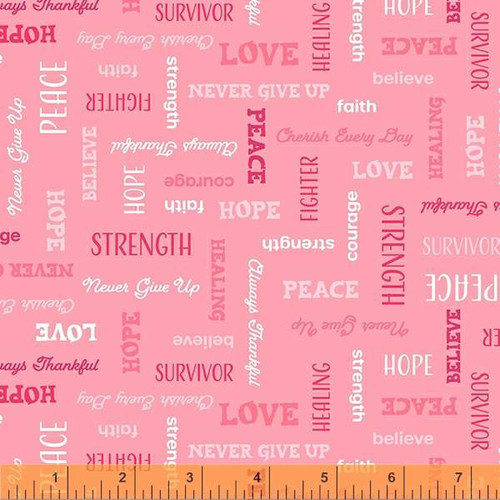 Patches Of Hope Words of Hope- Fighter Strength Never Give Up Pink