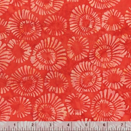 Anthology Batik Coral Orange Mums Floral