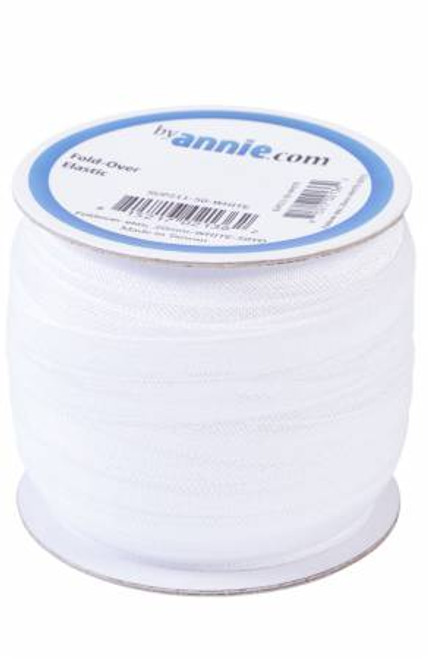 Fold Over Elastic 3/4" White