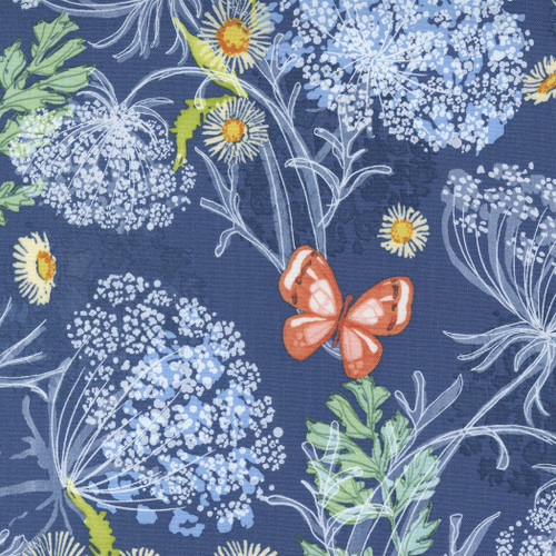 Wild Blossoms Queen Ann Lace Navy Blue