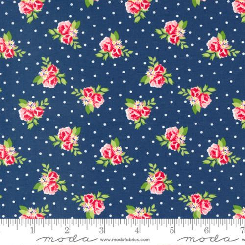 Berry Basket Small Floral on Blueberry/ Navy