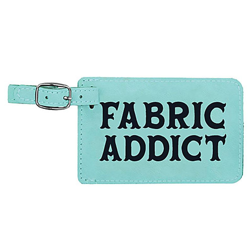 Luggage Tag Fabric Addict Teal