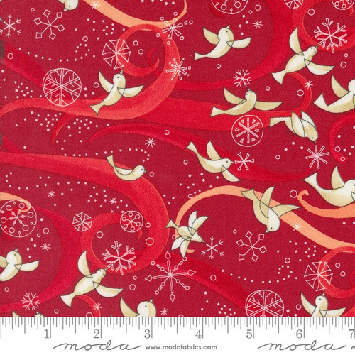 Winterly Birds/Ribbons Crimson