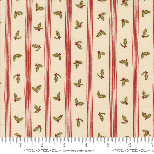 Old World Yuletide Holly Stripe Eggshell