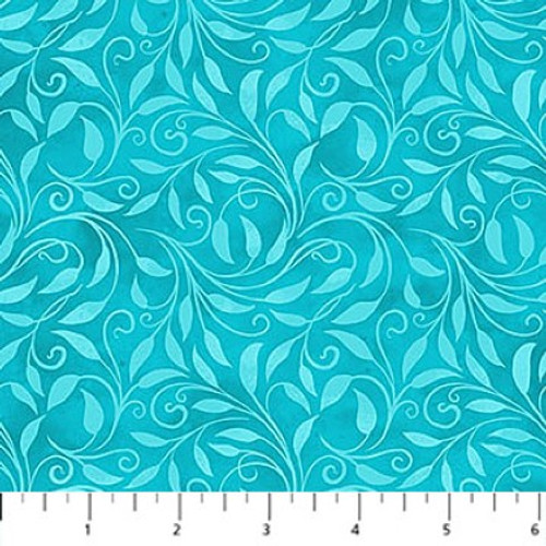 Nativity Leaf Scroll Turquoise