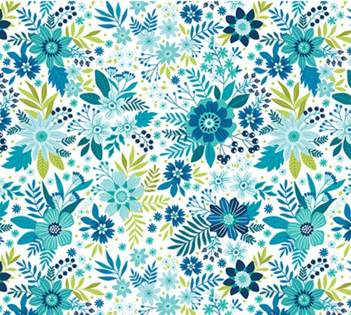 108" Wideback Daybreak Teal Florals