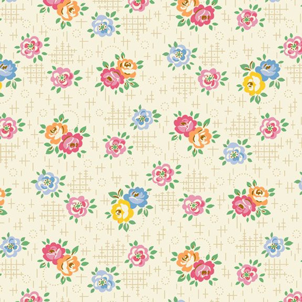 108" Wideback Aunt Grace Calico Roses Cream