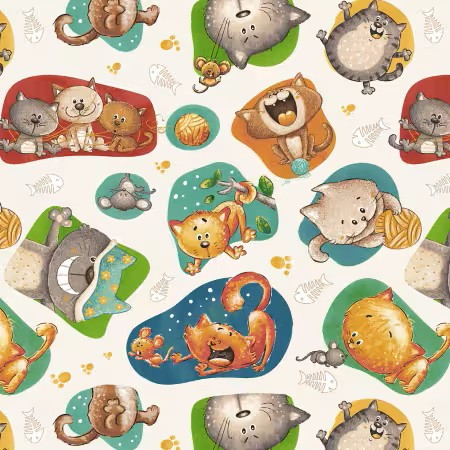 Cat Hair Don't Care Ivory Tossed Cats