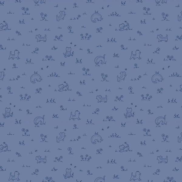 Kitten Fun Playful Tonal Denim